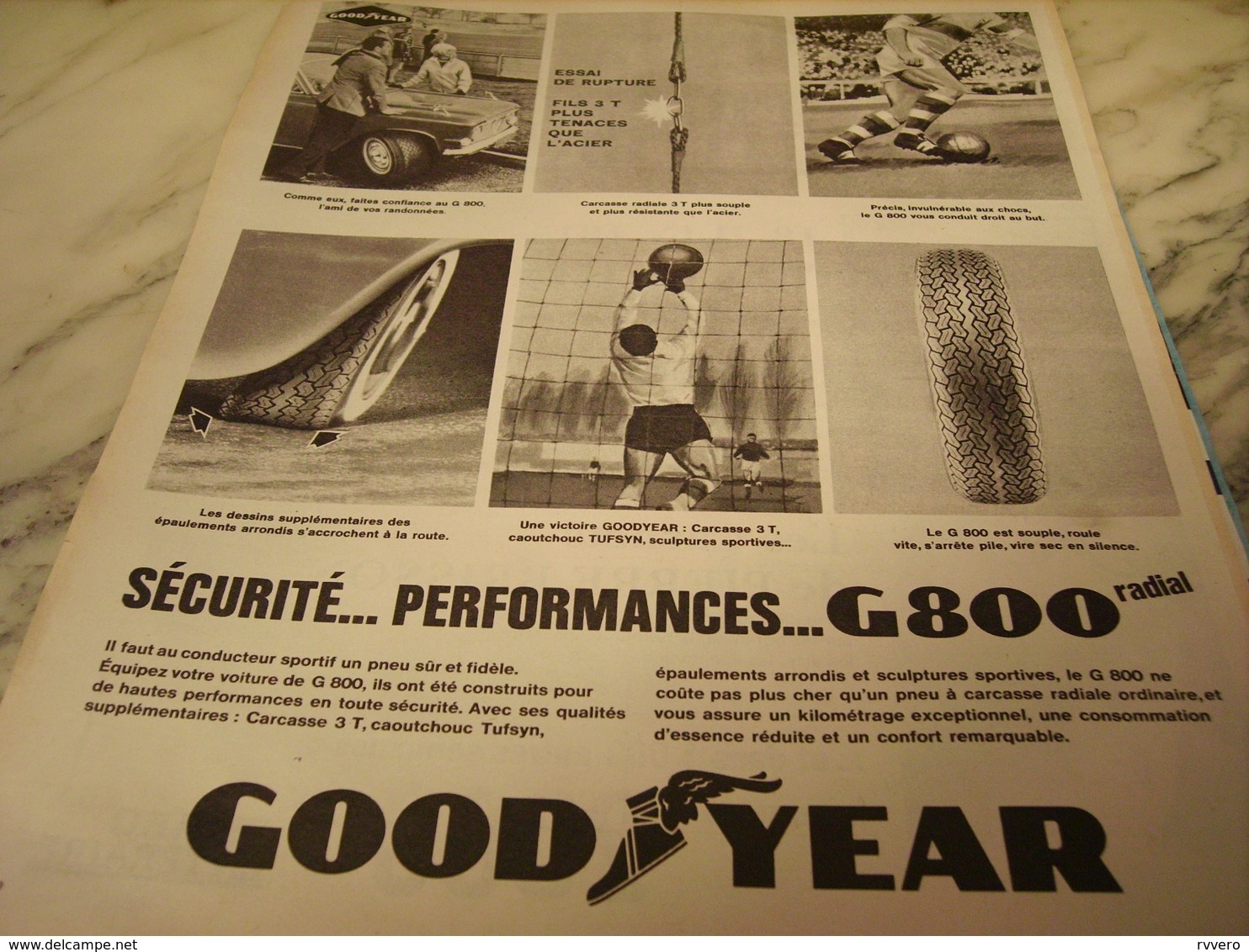 ANCIENNE PUBLICITE PNEU G 800 DE GOODYEAR  1964 - Affiches