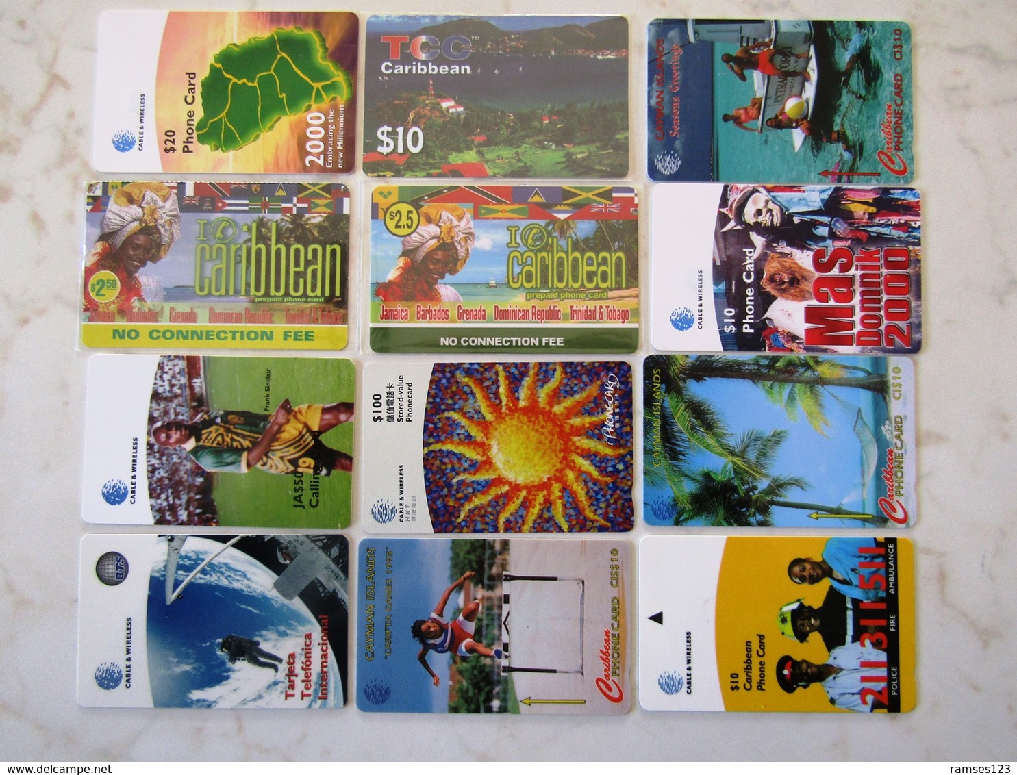 LOT   12   CARDS   CARIBBEAN - Autres - Amérique