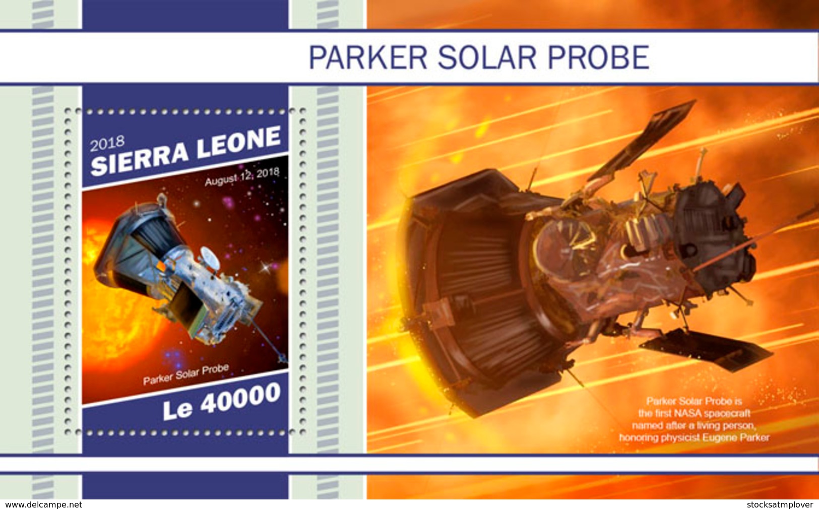 Sierra  Leone  2018  Parker Solar Probe  ,  First NASA Spacecraft S201901 - Sierra Leone (1961-...)