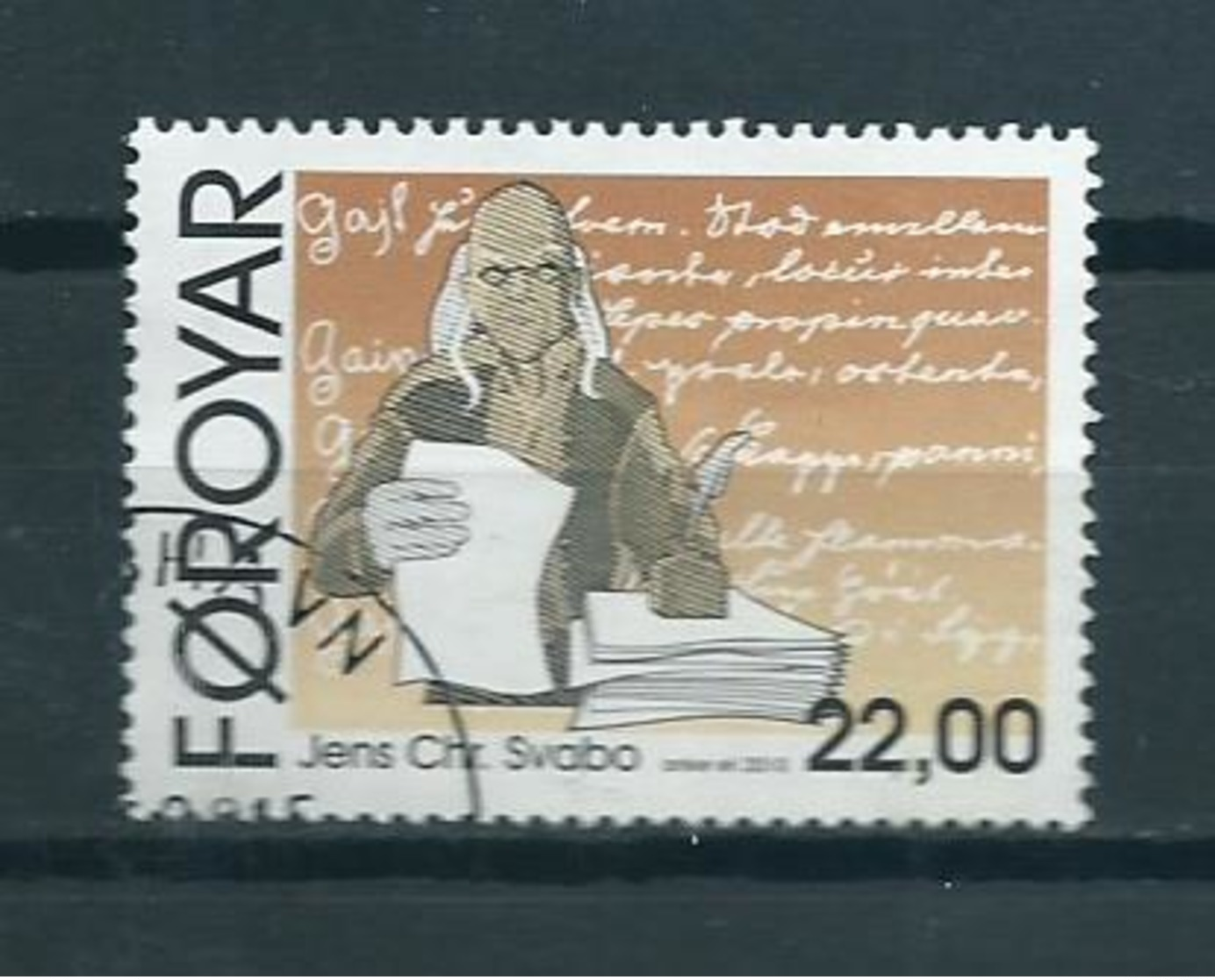 2010 Faroër Jens-Chr.Svabo 22Kr. Used/gebruikt/oblitere - Faeroër