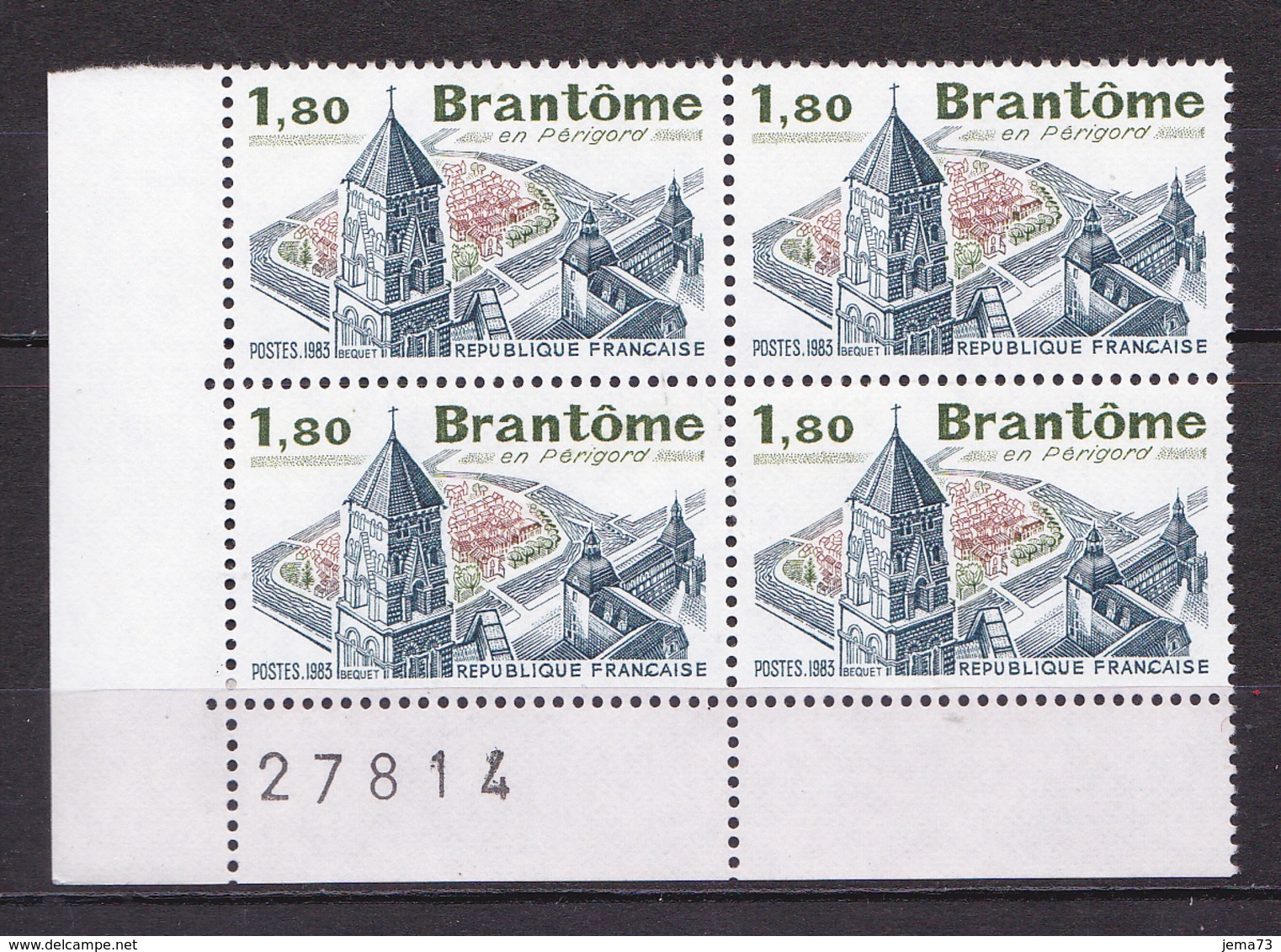 N° 2253 Brantôme En Périgord:  Bloc De 4 Timbres  Neuf Impeccable - Unused Stamps