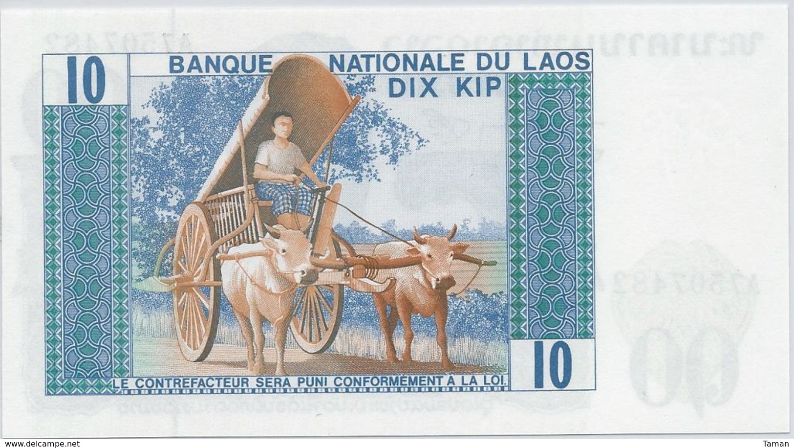 Laos  10 Kip   Nd(1974)   -- UNC -- - Laos