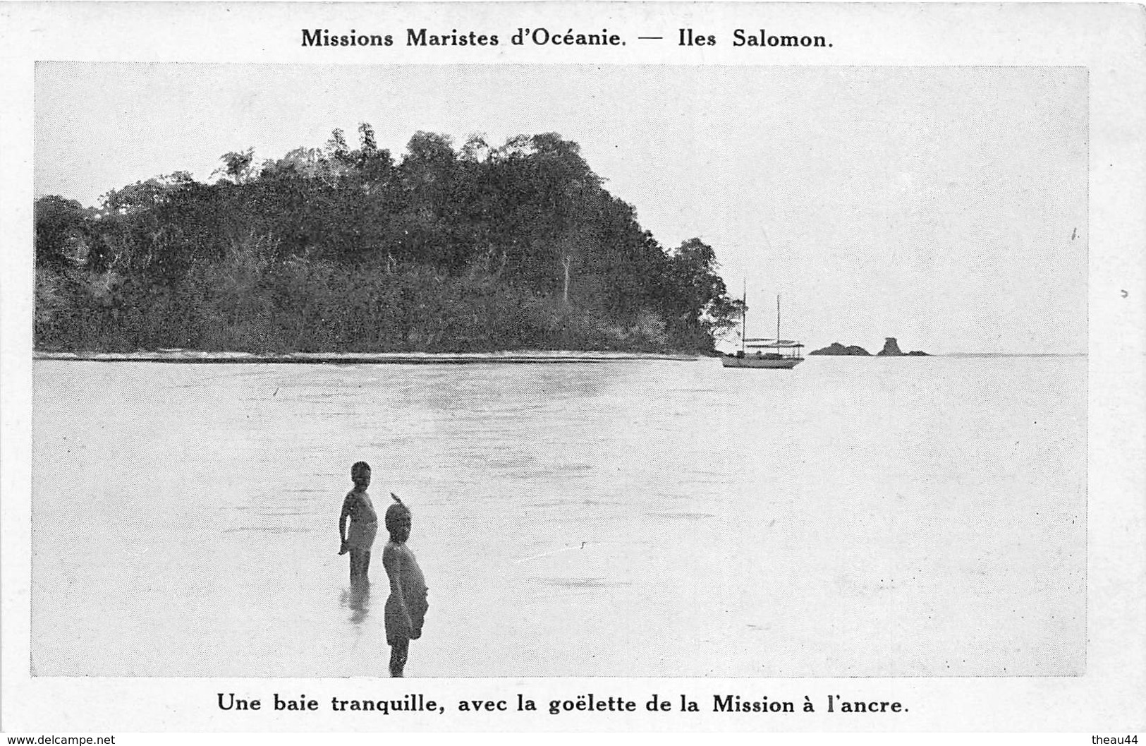 ¤¤  -   ILES SALOMON   -   Une Baie Tranquille, Avec La Goëlette De La Mission à L'Ancre      -  ¤¤ - Salomoninseln