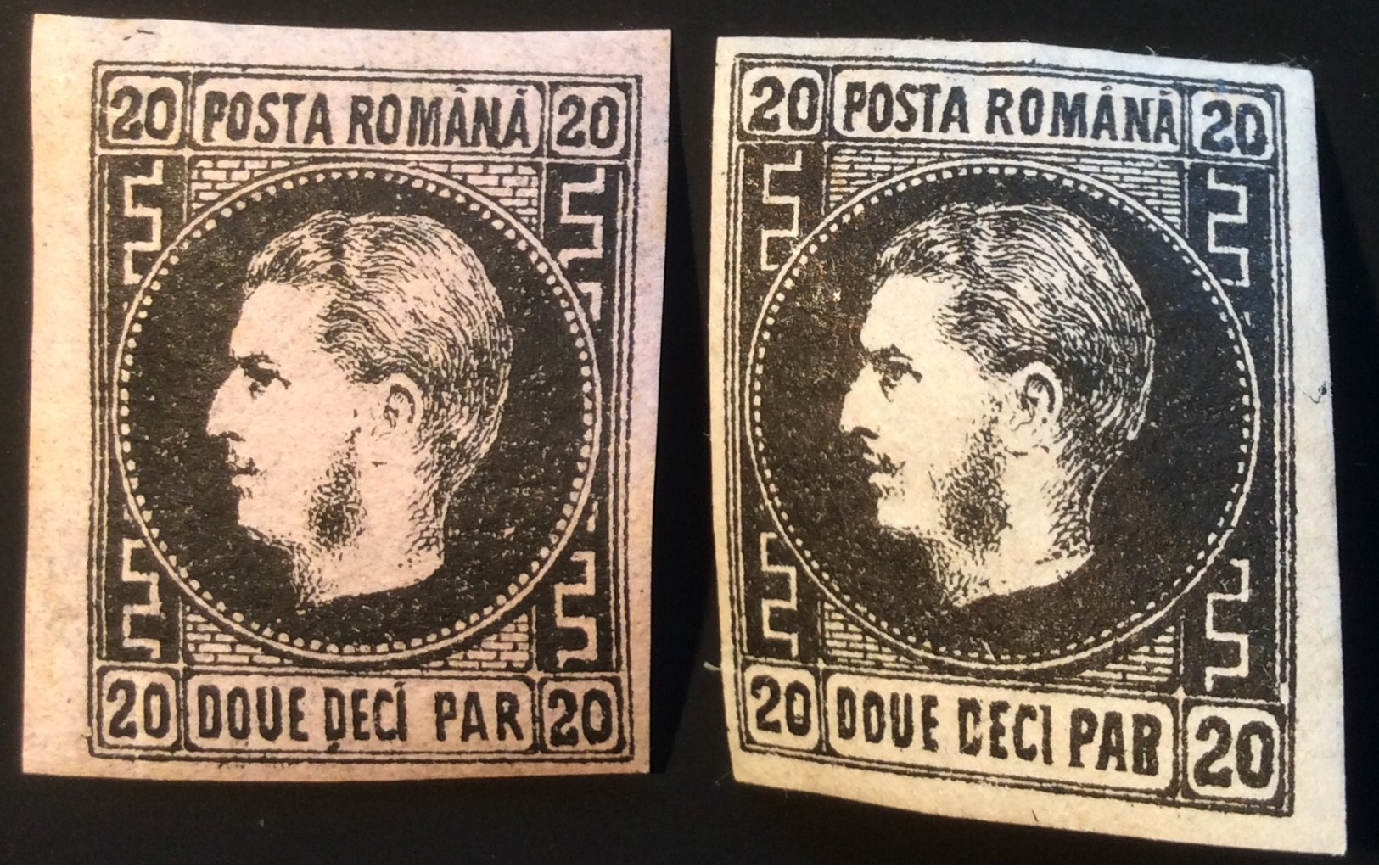 Romania 1866 20 Par. On THICK + THIN PAPER, Michel 16 X + Y Mint (Roumanie Rumänien King Carol - 1858-1880 Moldavia & Principato