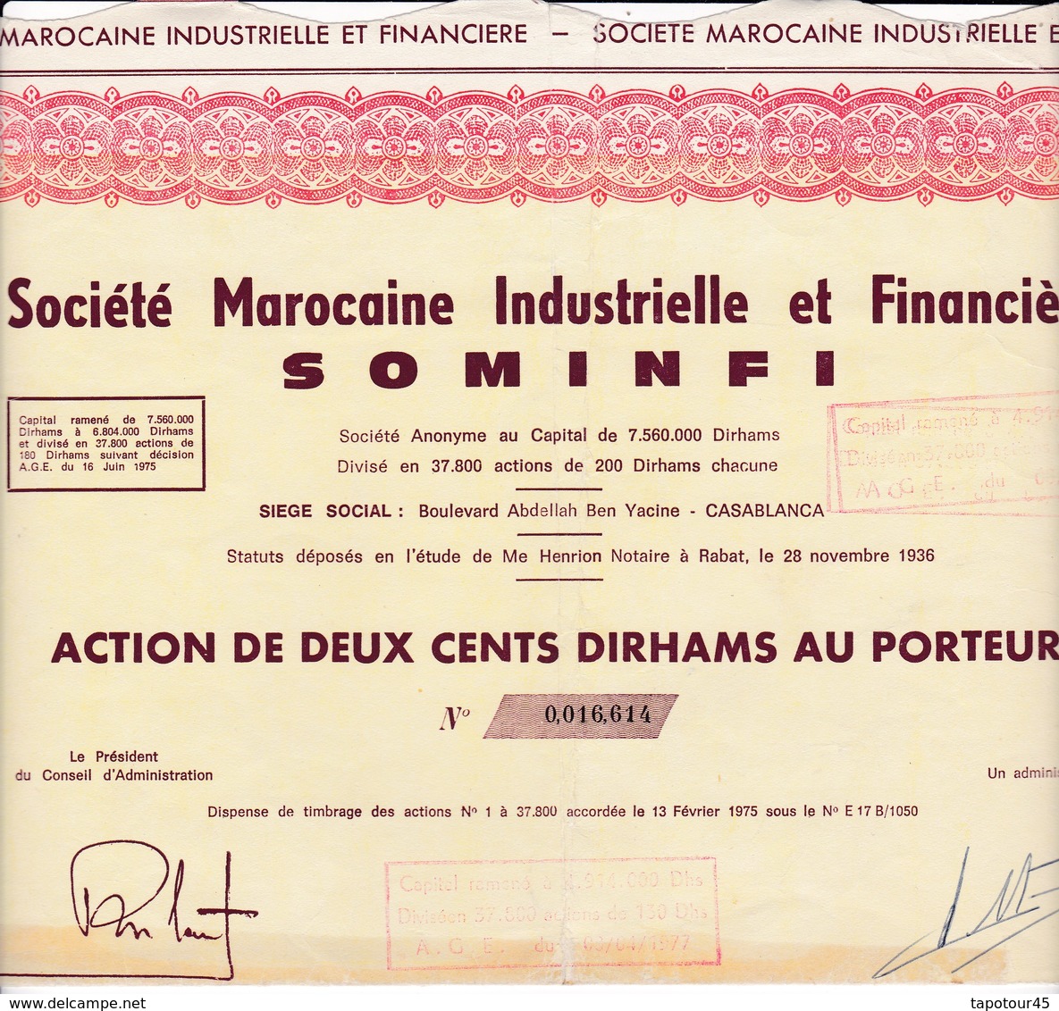 Alb 2	Société Marocaine Industrielle Et Financière 	1936	N=9 - Andere & Zonder Classificatie