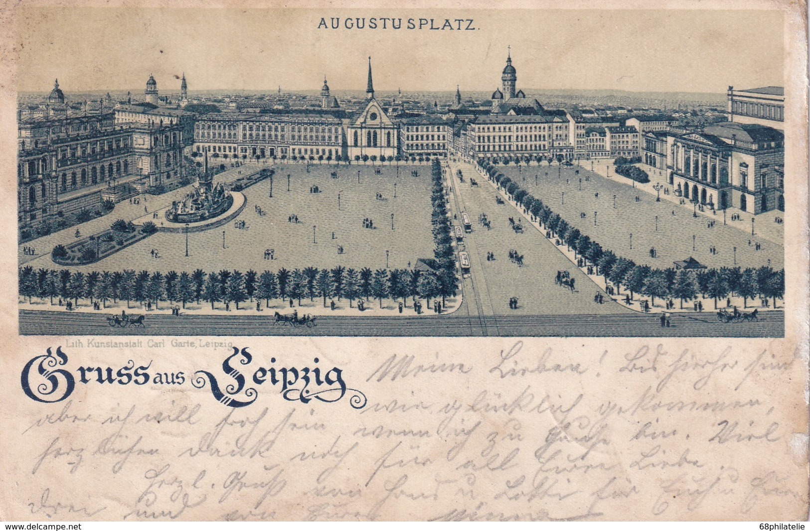 ALLEMAGNE  1899 CARTE POSTALE DE LEIPZIG  AUGUSTUSPLATZ - Leipzig