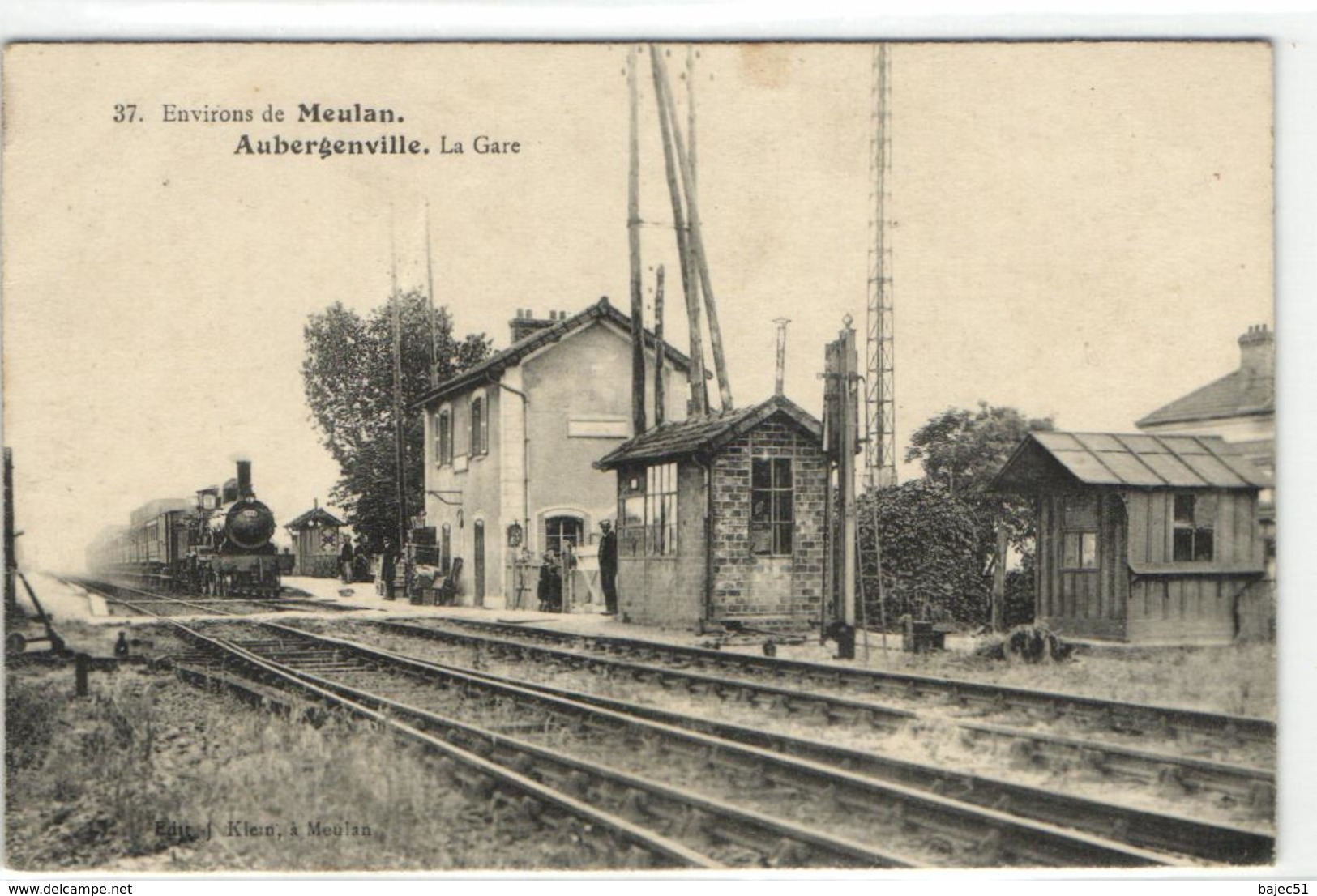 1 Cpa Aubergenville - Train En Gare - Aubergenville