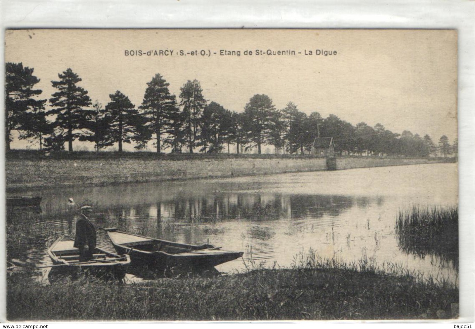 1 Cpa Bois D'arcy - étang De Saint Quentin - La Digue - Bois D'Arcy