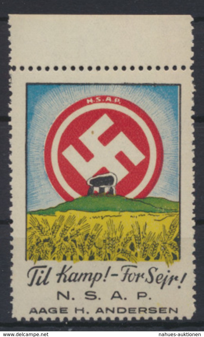 Besetzung II. WK Dänemark Propaganda Oberrand Vignette Til Kamp For Seir S.S.A.P - Besetzungen 1938-45