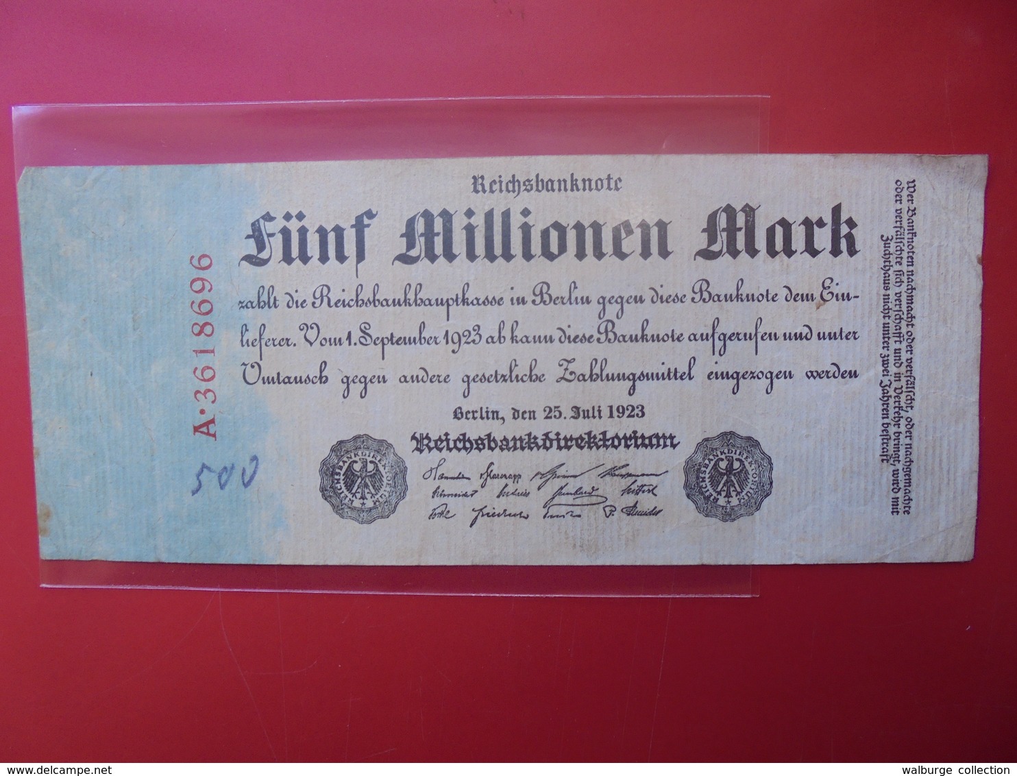 Reichsbanknote 5 MILLIONEN MARK 1923 - 5 Millionen Mark