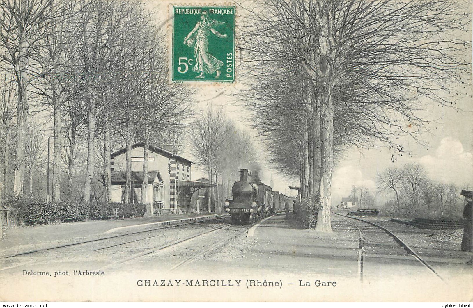 CPA 69 Rhone Chazay Marcilly La Gare Train Vapeur Locomotive Chemin De Fer Azergues - Otros & Sin Clasificación