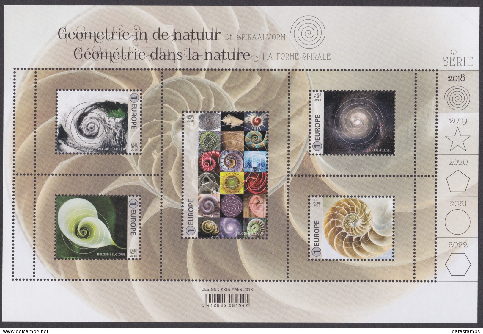 2018 - Geometrie In De Natuur – De Spiraalvorm / La Géometrie Dans La Nature – La Forme Spirale - XX - 1961-2001