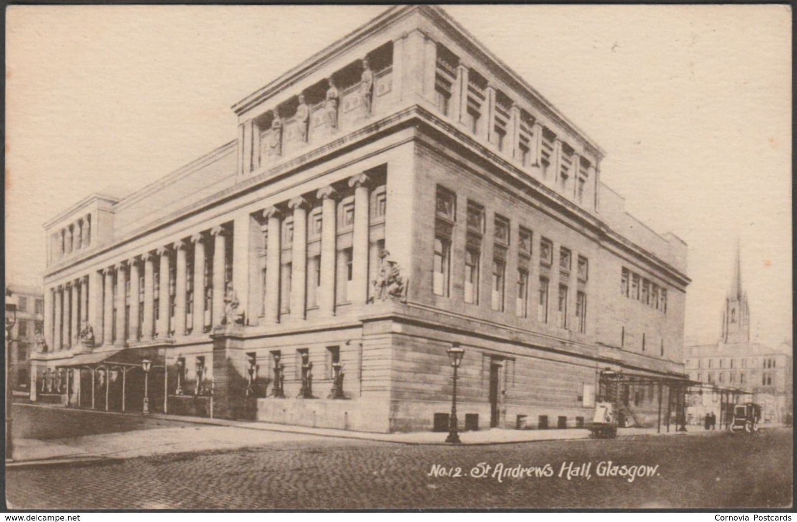 St Andrew's Hall, Glasgow, 1917 - Philco Postcard - Lanarkshire / Glasgow