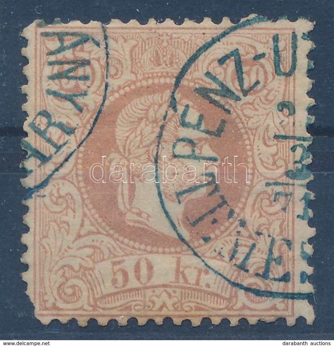 O 1867 50kr Kék Temesvári Pénzutalvány Bélyegzéssel (180.000) (sarokfog Hiány / Short Corner Left Below) - Autres & Non Classés