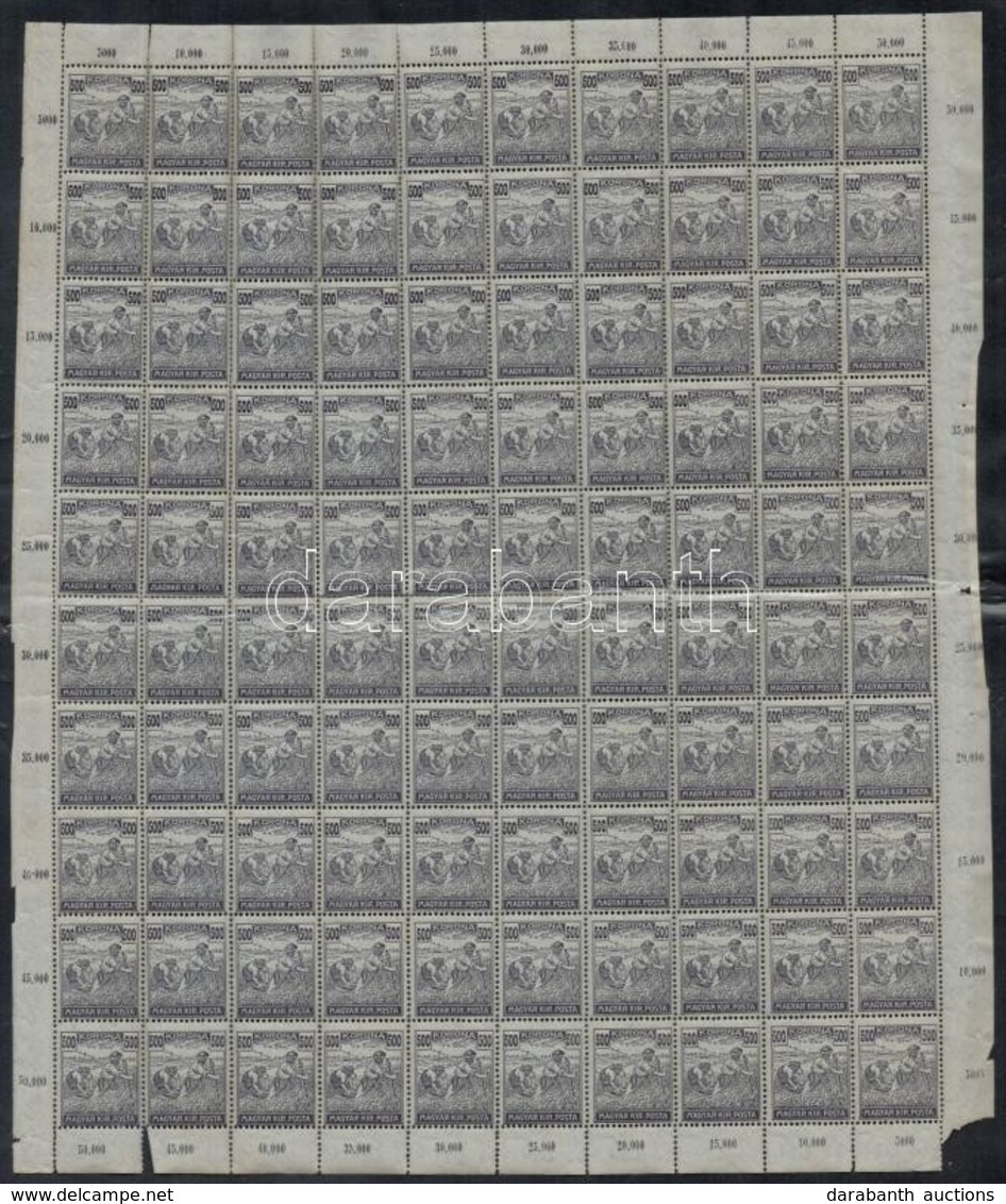 ** 1924 Arató 600K  Hajtott 100-as Teljes ív (30.000) - Autres & Non Classés