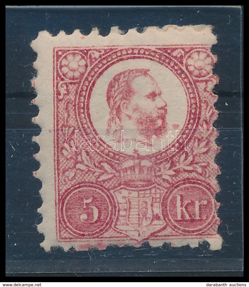 * 1871 Réznyomat 5kr Kármin (25.000) (rövid Fogak, Kis Törések) - Autres & Non Classés