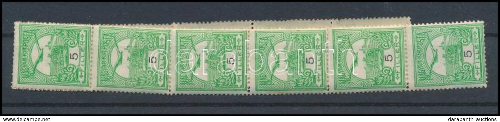 ** 1909 Turul 5f Tekercsbélyeg, 11-es Csík (14.000+) - Other & Unclassified