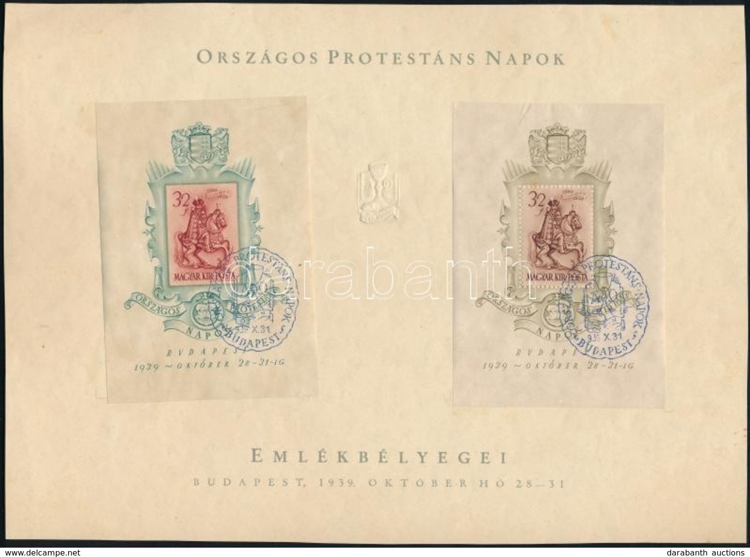 1939 Bethlen Blokkpár Emléklapon - Other & Unclassified