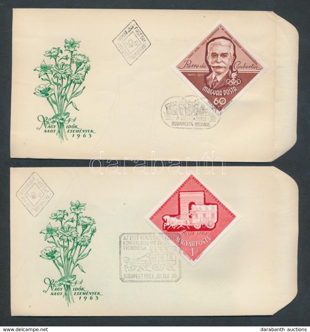 1963 Nagy Idők - Nagy Események 2db Vágott Bélyeg FDC-n (3.600) - Other & Unclassified