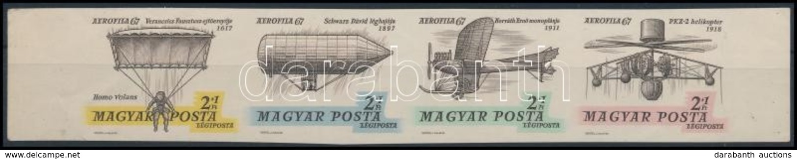 ** 1967 Bélyegnap (40.) - Aerofila (II.) ívszéli Vágott összefüggő Csík (3.500) - Other & Unclassified