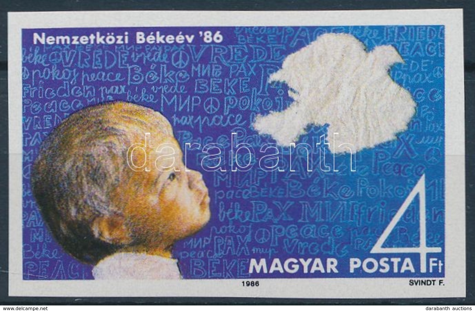 ** 1986 Nemzetközi Békeév Vágott Bélyeg (4.000) - Other & Unclassified