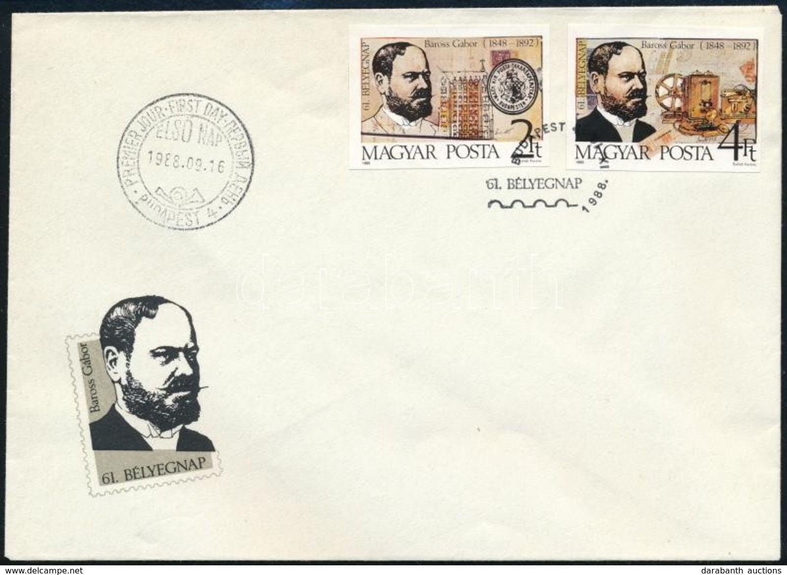 1988 Bélyegnap (61.) Vágott Sor FDC-n (3.500) - Andere & Zonder Classificatie