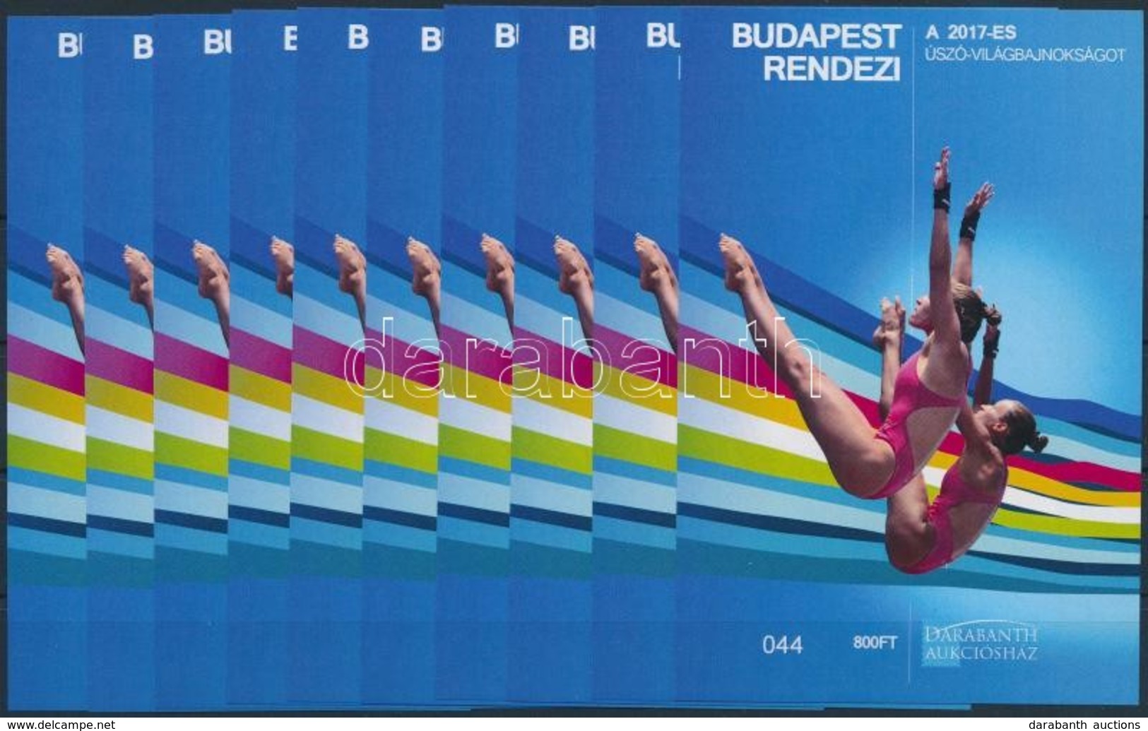 ** 2017 10 Db Budapest Rendezi A 2017-es úszó-világbajnokságot Emlékív (15.000) - Other & Unclassified