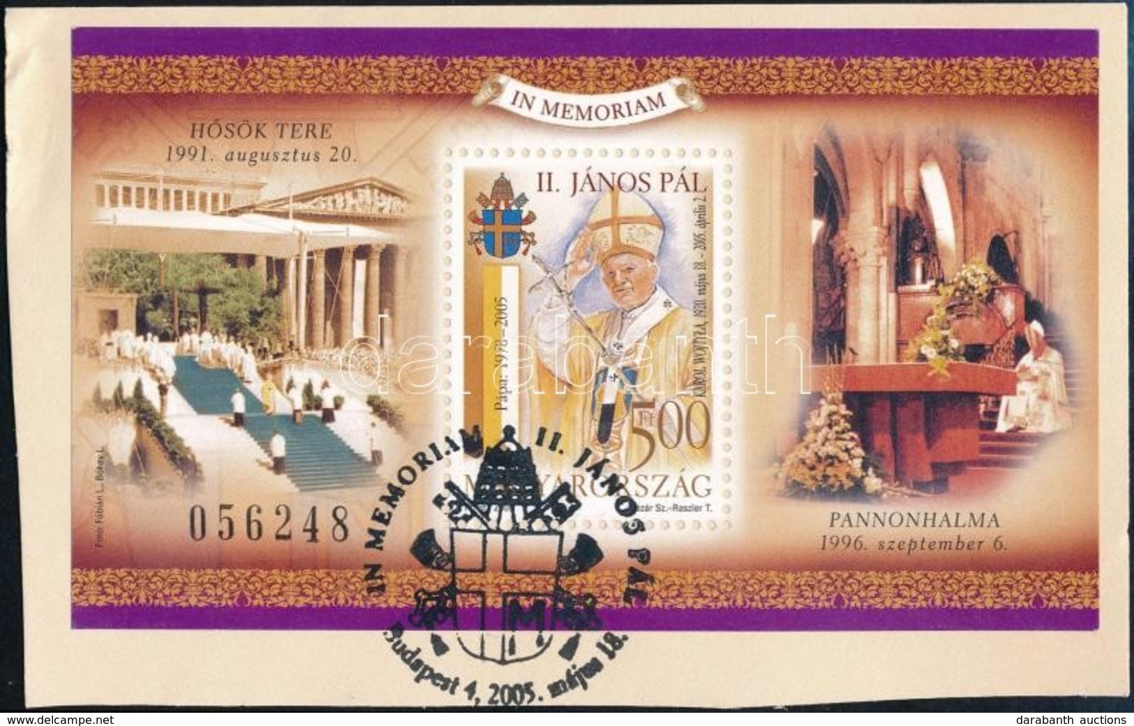 2005 In Memoriam II. János Pál Pápa 11 Db Blokk FDC Kivágáson (13.200) - Other & Unclassified