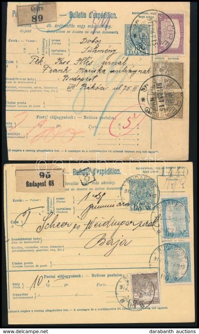 1917-1918 5 Db Szállítólevél, Mind Más 3 Bélyeges Bérmentesítéssel - Sonstige & Ohne Zuordnung