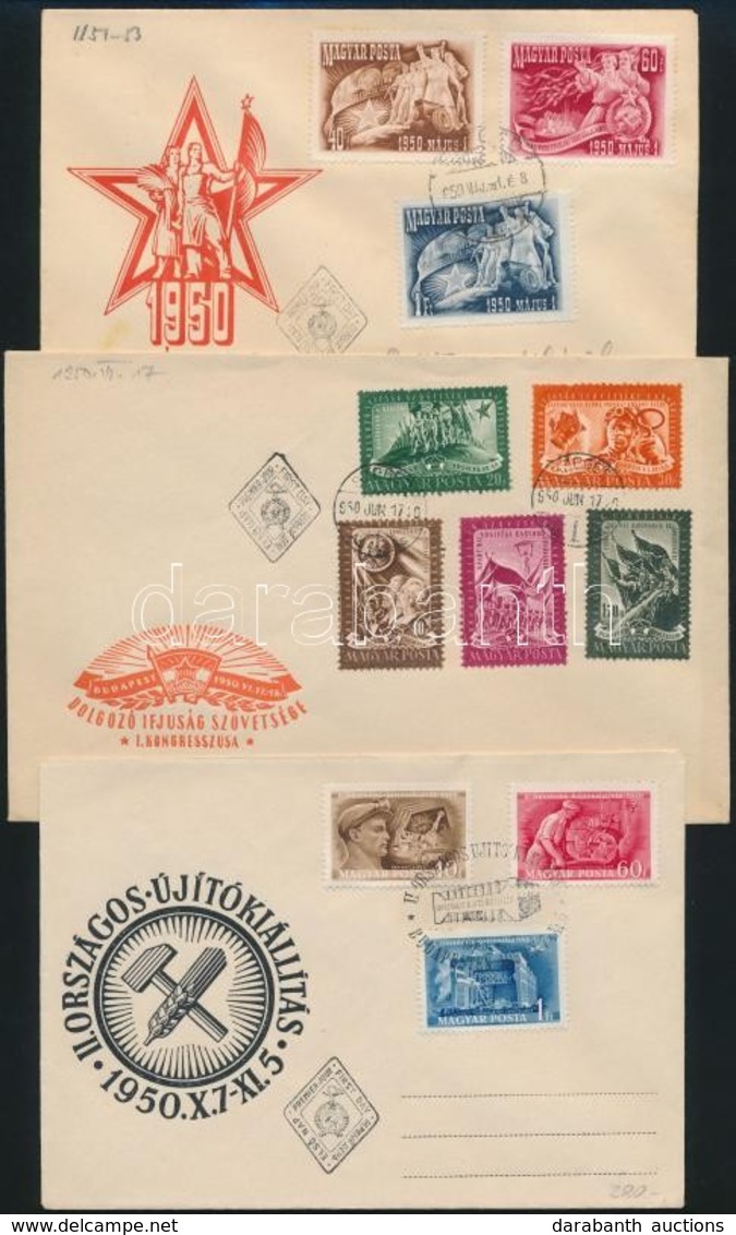 5 Klf FDC 1950-ből (7.500) - Autres & Non Classés