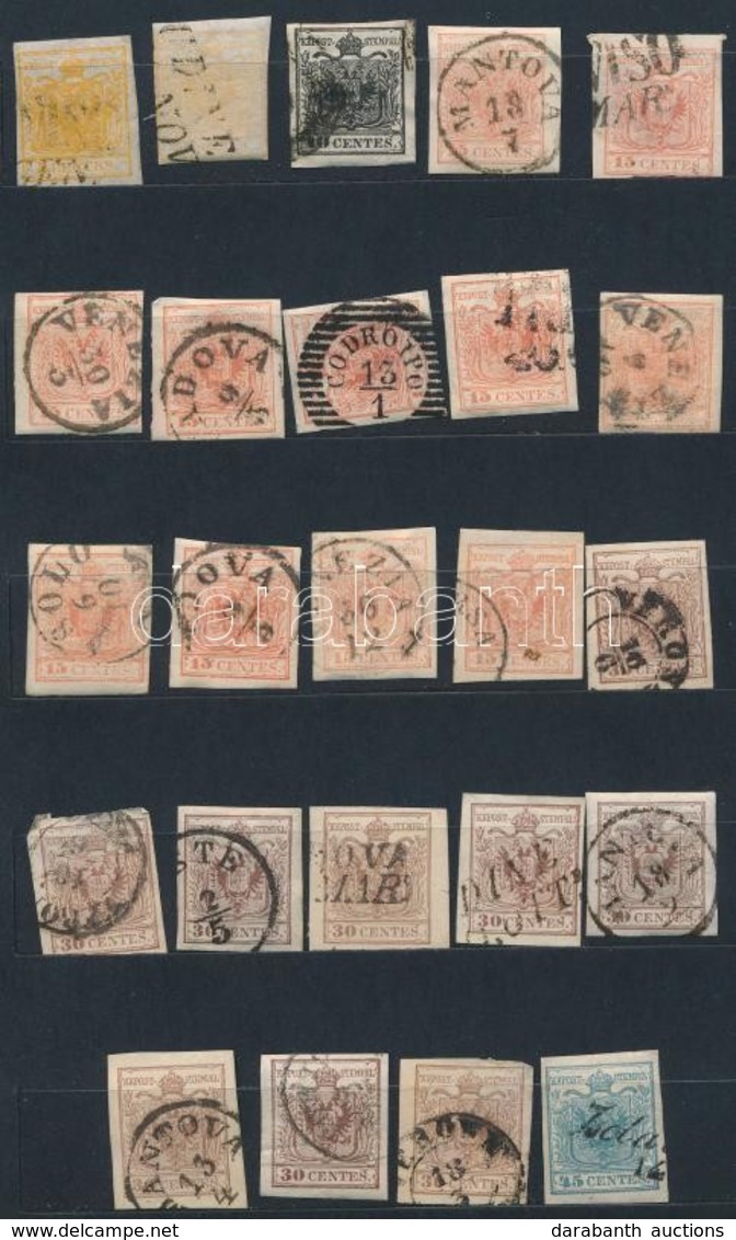 O Lombard Velence 1850 24 érték Közte Jobb értékek, Színváltozatok, Bélyegzések / 24 Stamps With Better Values, Colour V - Other & Unclassified