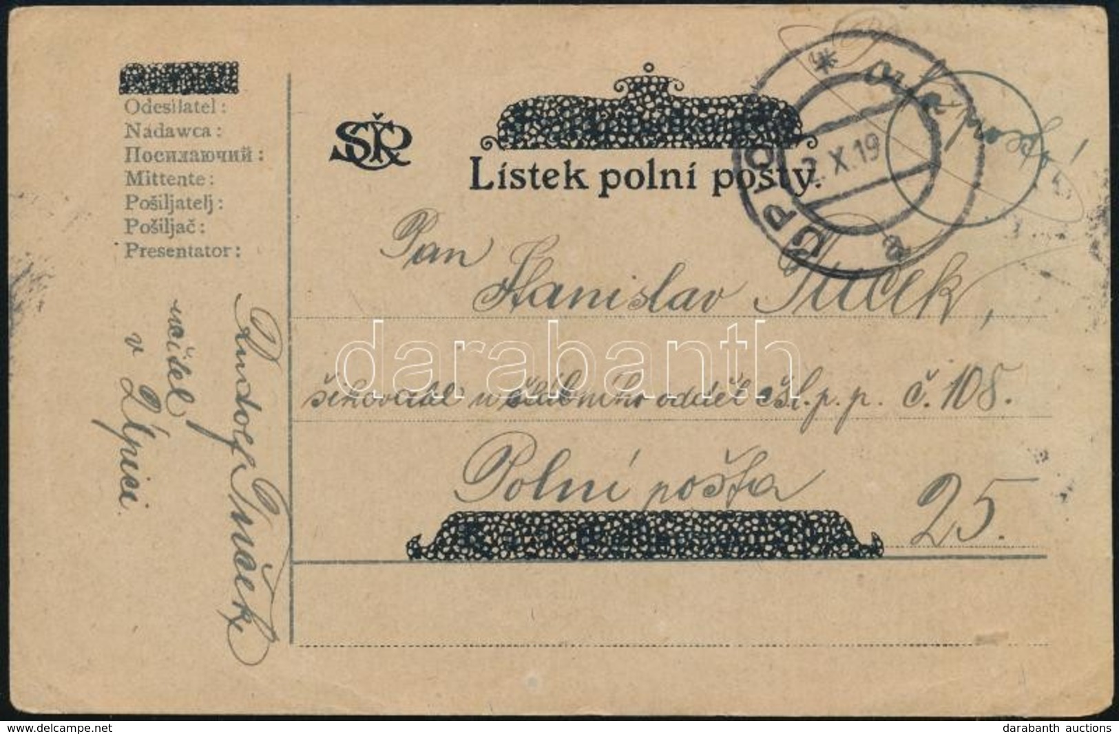 Csehszlovákia 1919 - Other & Unclassified