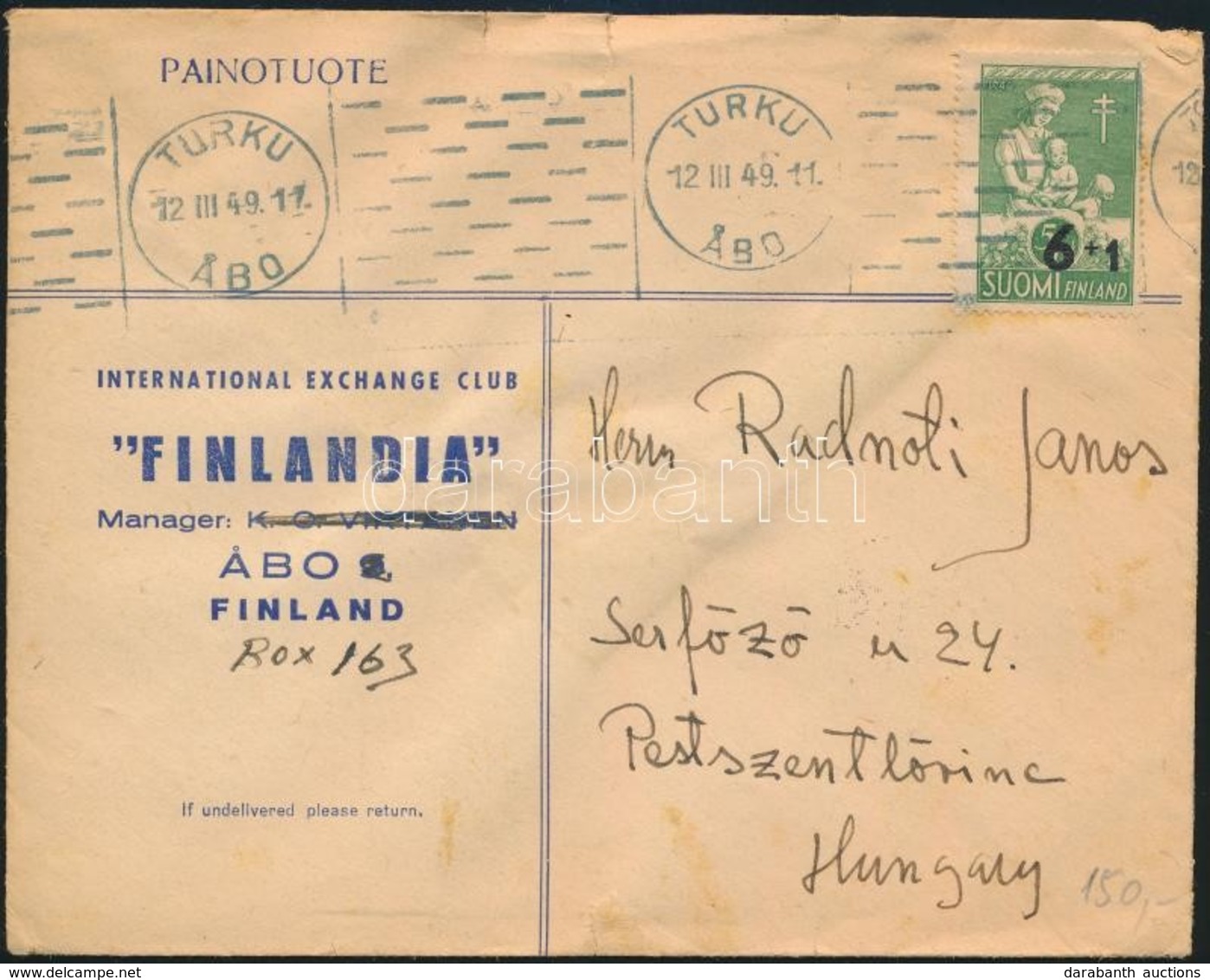 Finnország 1949 - Andere & Zonder Classificatie