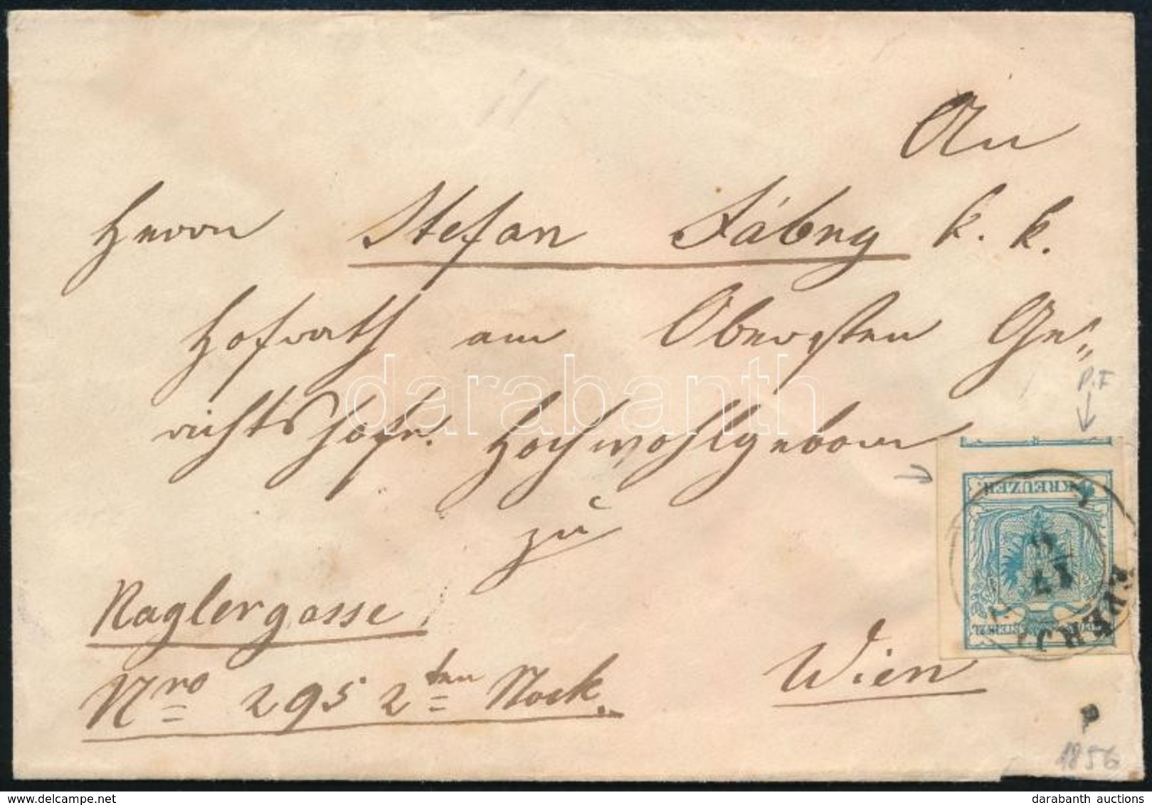 1856 9kr Látványosan Nagyra Vágva Levélen 'EPERJES' - Wien - Sonstige & Ohne Zuordnung