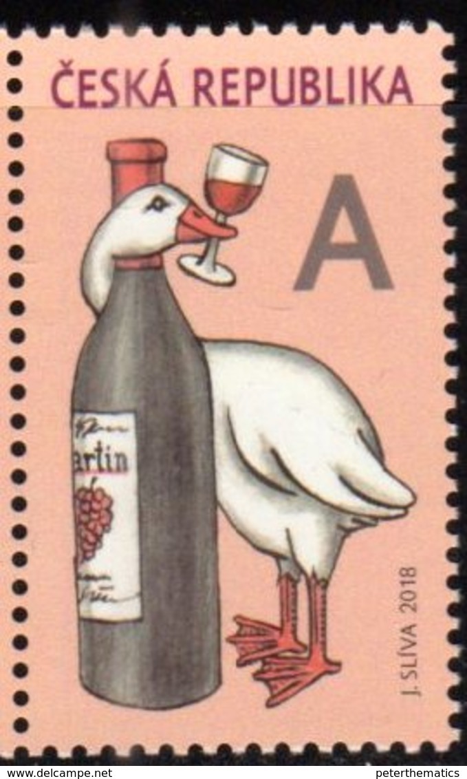 CZECH REPUBLIC, 2018, BIRDS, GEESE, WINE,1v - Geese