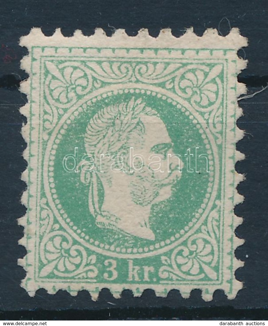 (*) 1867 3kr Kékeszöld Bélyeg. Certificate: Steiner - Autres & Non Classés