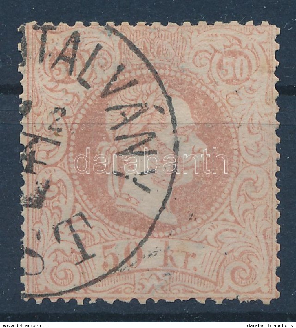 O 1867 Rózsabarna 50kr Pesti Pénzutalvány Bélyegzéssel (180.000) (elvékonyodás / Thin Paper) - Other & Unclassified