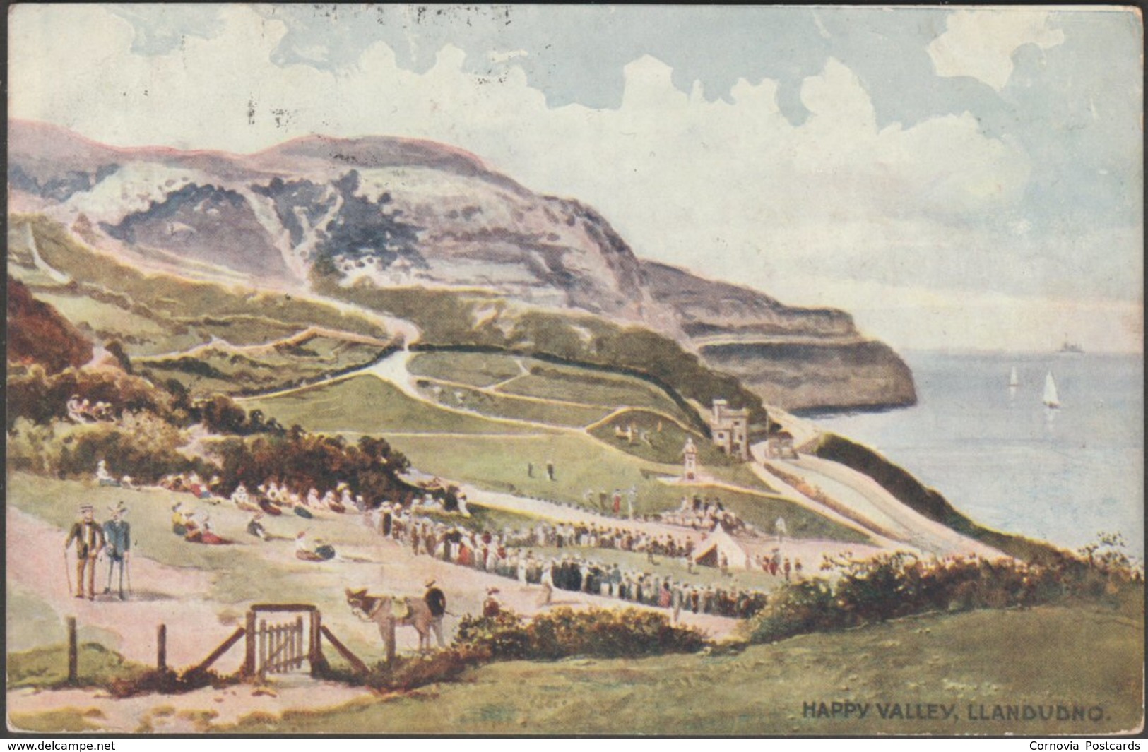 Happy Valley, Llandudno, Caernarvonshire, 1906 - Bernard P Hall Postcard - Caernarvonshire