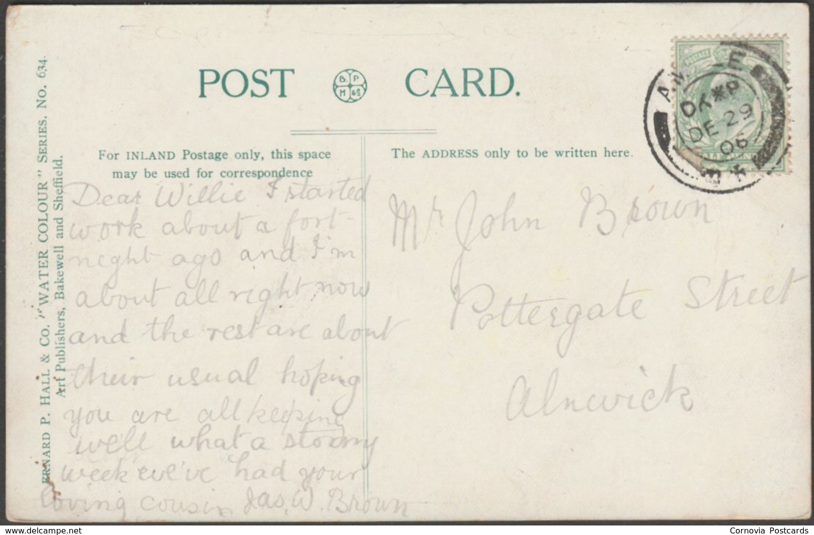 Happy Valley, Llandudno, Caernarvonshire, 1906 - Bernard P Hall Postcard - Caernarvonshire