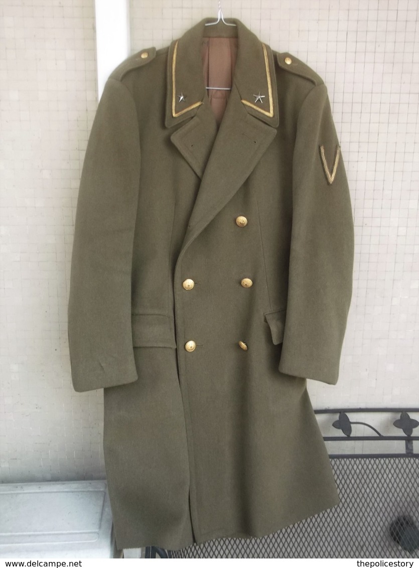 Cappotto Kaki Aspirante Ufficiale Accademia Modena 1972 Ottimo Completo Marcato - Divise