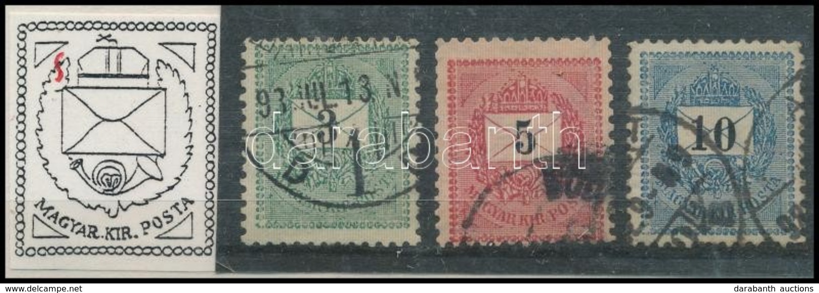 O 1889  3kr, 5kr, 10kr  Fáklya Javítással - Other & Unclassified