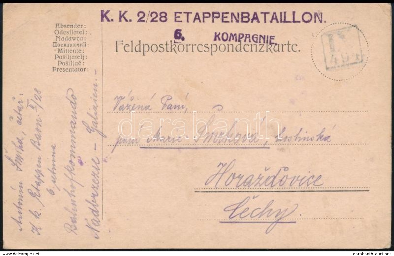 1915 Tábori Lap ,,IX/494' Lengyelországi Némabélyegzéssel / Field Postcard With Silent Postmark From Poland - Autres & Non Classés