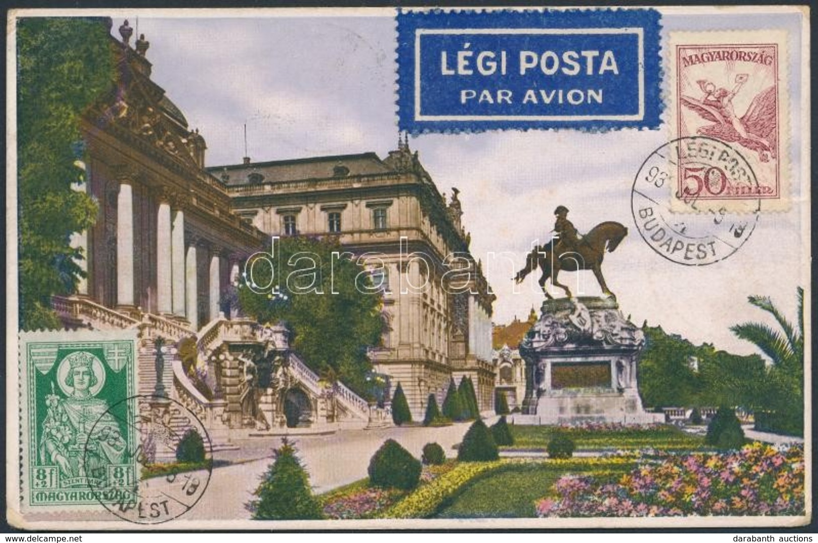 1930 TCV Légi Képeslap Belgiumba, TCV Airmail Postcard To Belgium - Autres & Non Classés