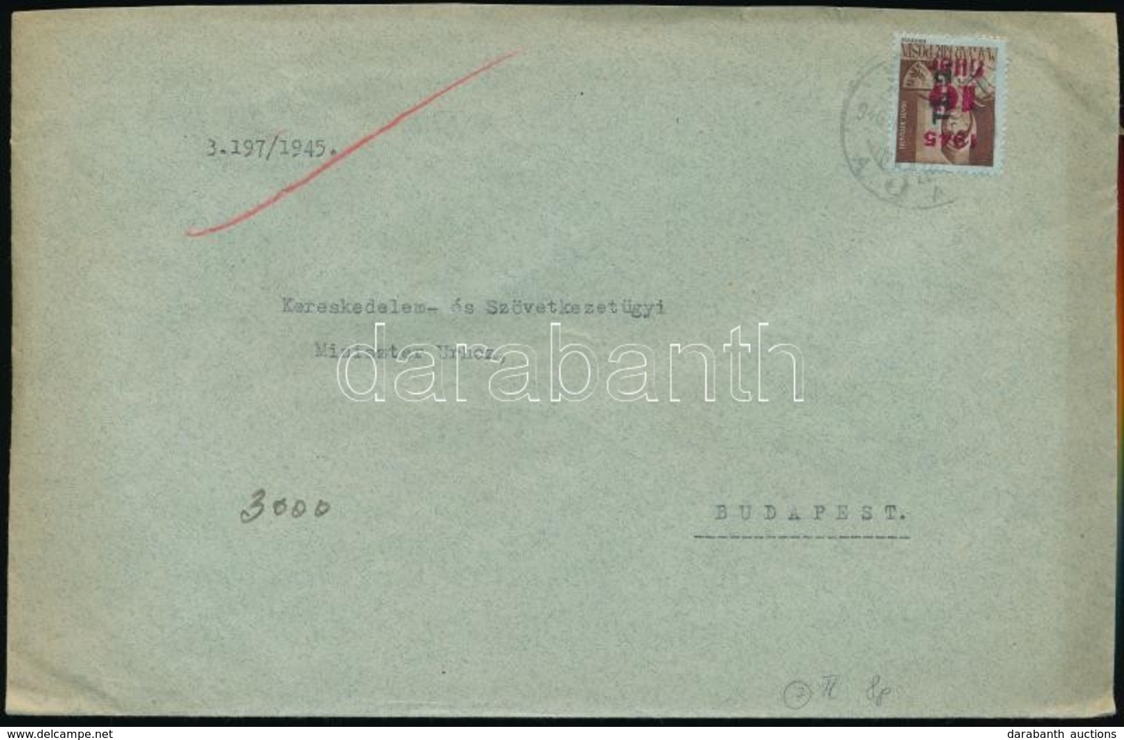 1946 (7. Díjszabás) Távolsági Levél Betűs TI.2./10f Bérmentesítéssel - Andere & Zonder Classificatie