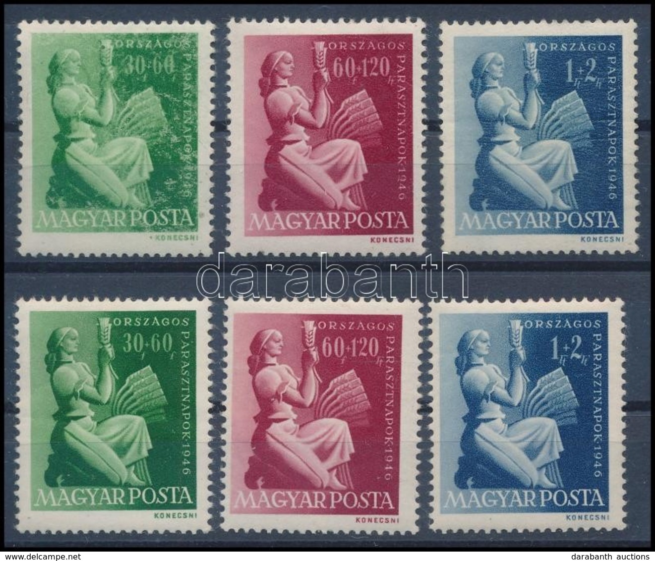 ** 1946 Parasztnapok 2 Sor (6.000) Vegyes Minőség / Mixed Quality - Autres & Non Classés