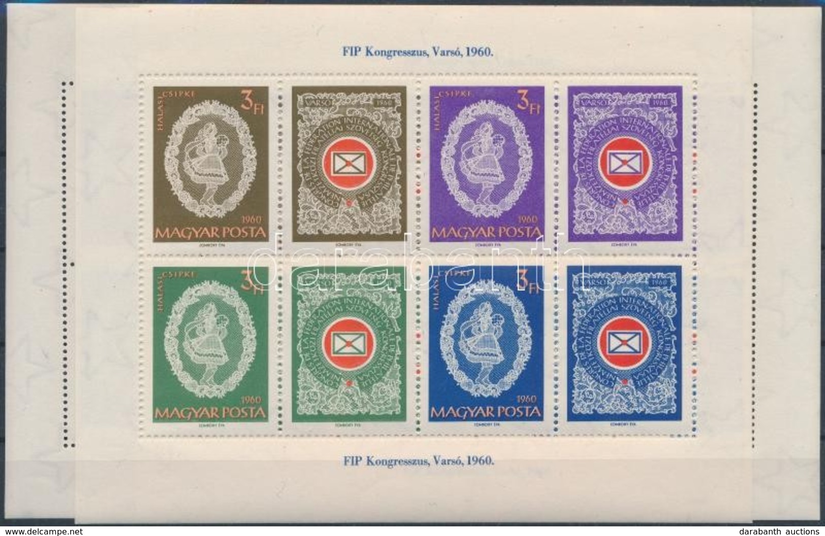 ** 1960 3 Db FIP (III.) Blokk (10.500) - Andere & Zonder Classificatie