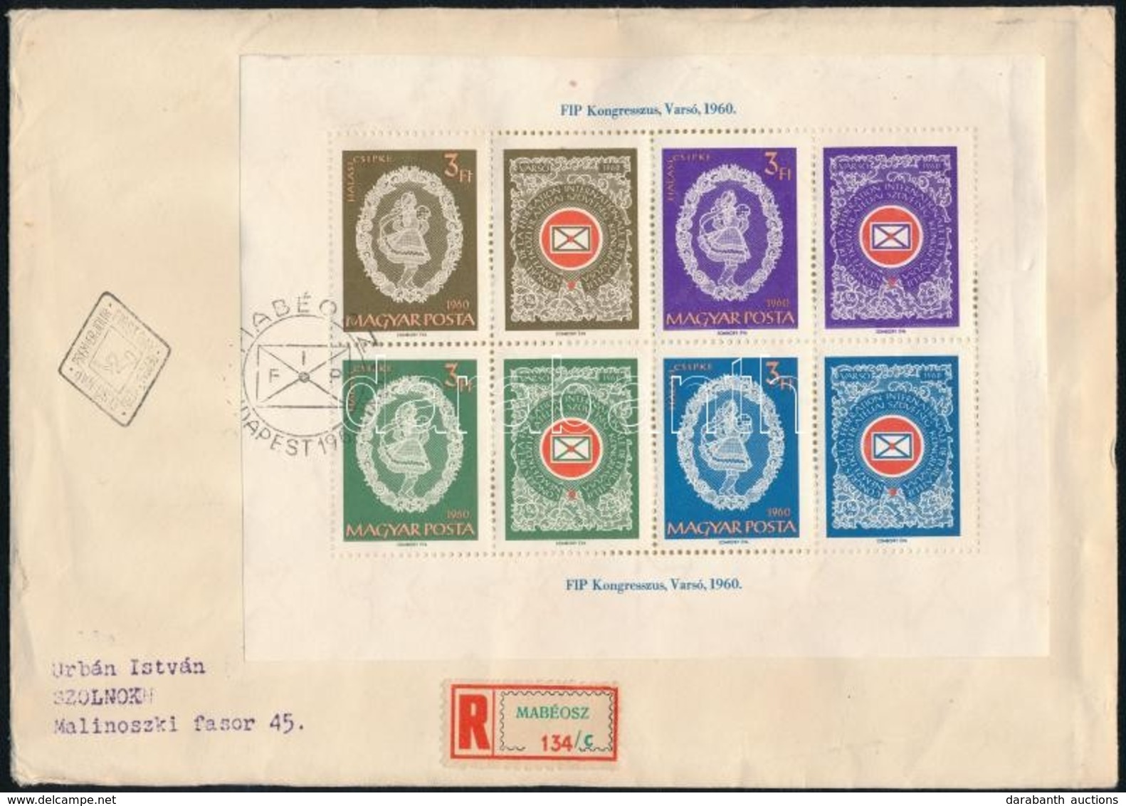 1960 FIP Blokk Ajánlott FDC - Other & Unclassified