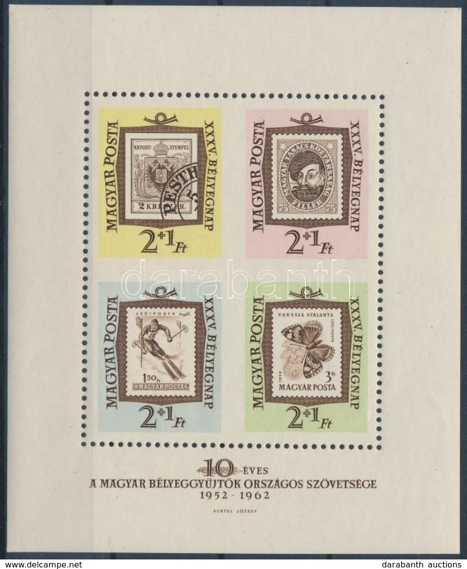 ** 1962 Bélyegnap Blokk Középen Fogazatlan, A Magyar Posta Ajándéka (20.000) / Mi 36 Block Imperforate In The Middle, Pr - Autres & Non Classés