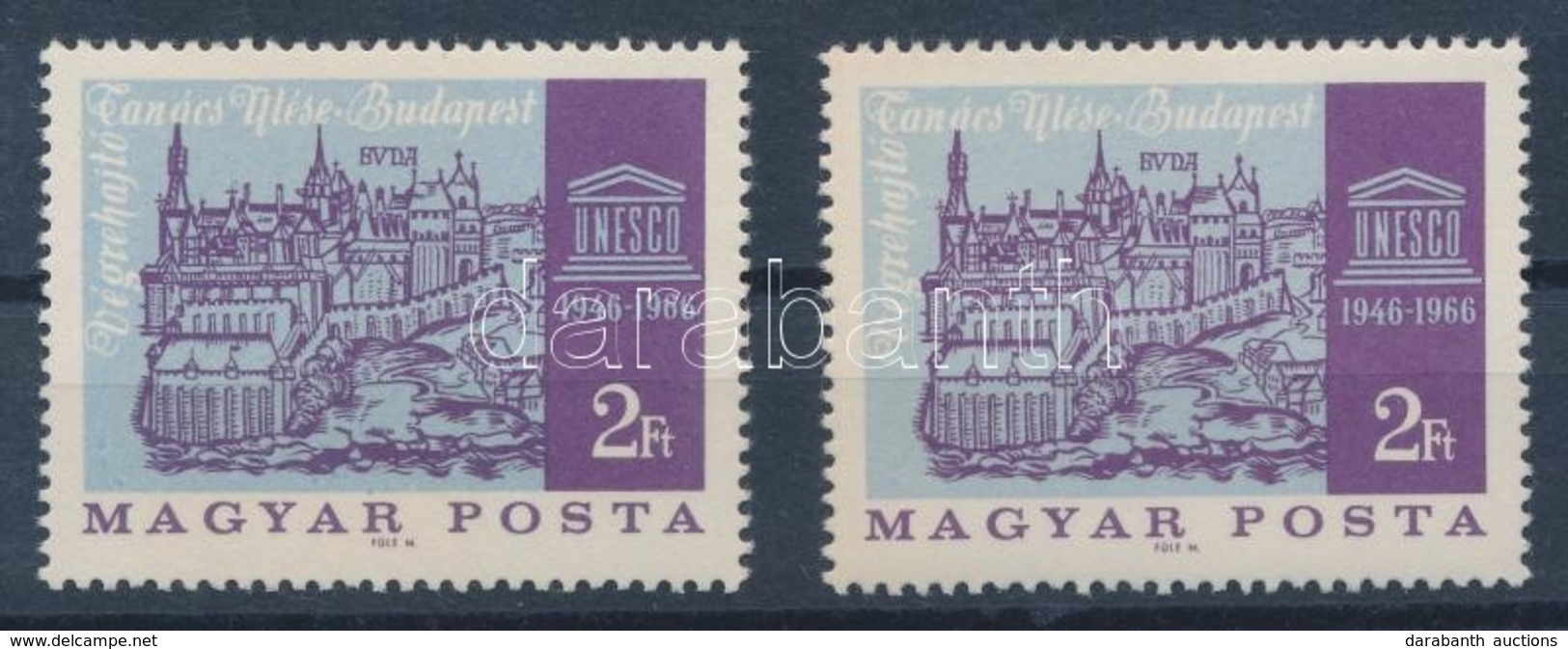 ** 1966 UNESCO Festékfoltok A Bélyegkép Alsó Részén - Other & Unclassified