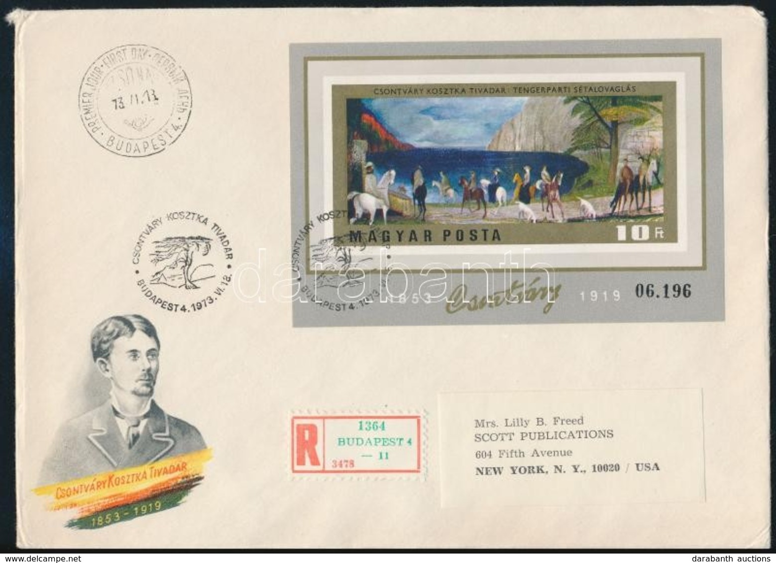 1973 Festmények (XI.) Vágott Blokk Ajánlott Futott FDC-n - Andere & Zonder Classificatie